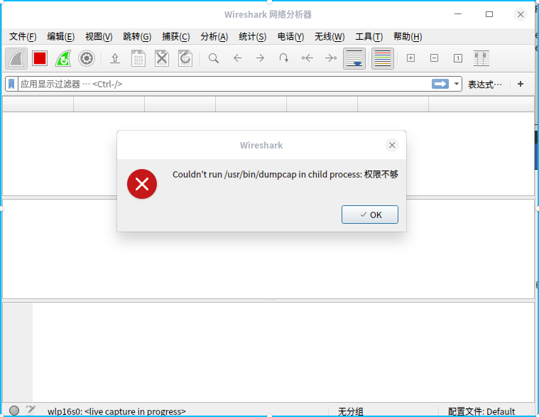 图片[2]-Deepin下Wireshark的错误修复Capture session could not be initiated on interface(you don't have permission to capture on 'wlan0')-天煜博客