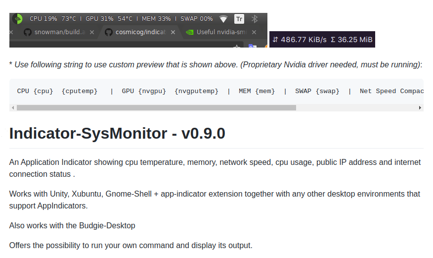 Ubuntu20.04LTS实时显示CPU、内存、网速占用率等ndicator-sysmonitor-天煜博客